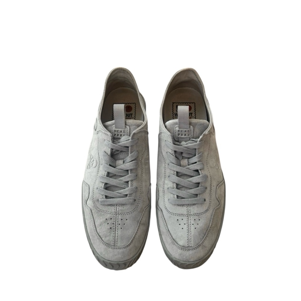 Scalpers Skull Gray‎ Suede Leather Low Top Sneakers Size 8.5